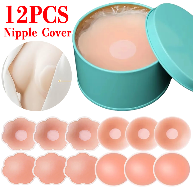 Silicone Bra Adhesive - 6/12PCS Almohadillas Adhesivas Invisibles Reutilizables para