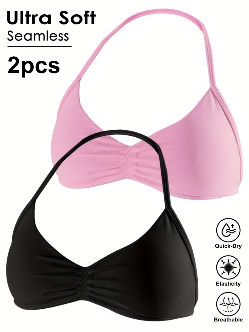 2 piezas Top corto sexy sin co - Push Up Bra Padded reseña y precio